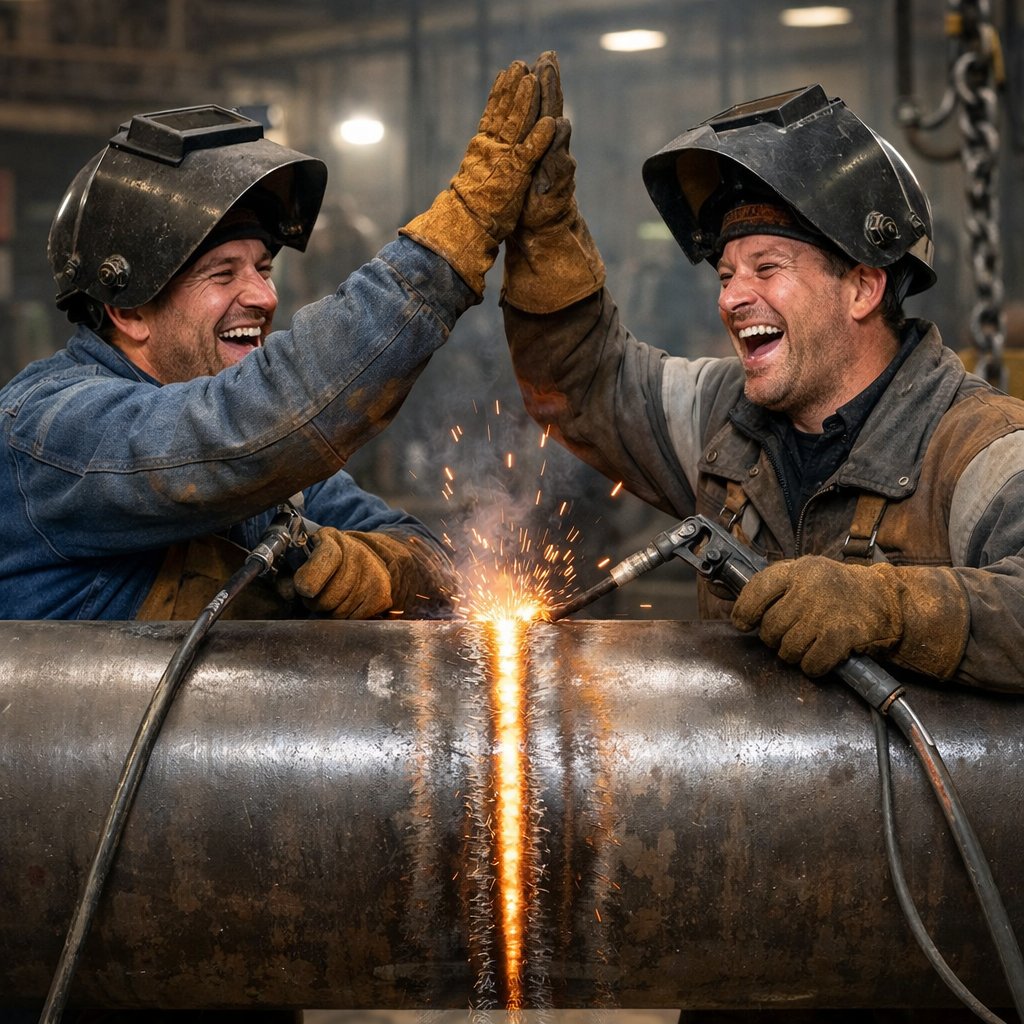 Welders celebrating
